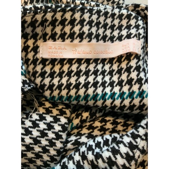 Zara Trafaluc Black & White Houndstooth Dress W/ Blue Stripes, Size Medium - Picture 8 of 8